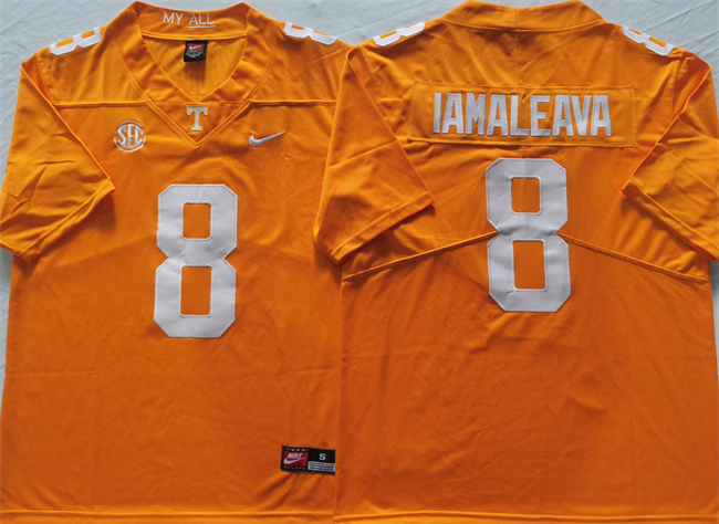 Men's Tennessee Volunteers #8 Nico Iamaleava Orange Stitched Jersey